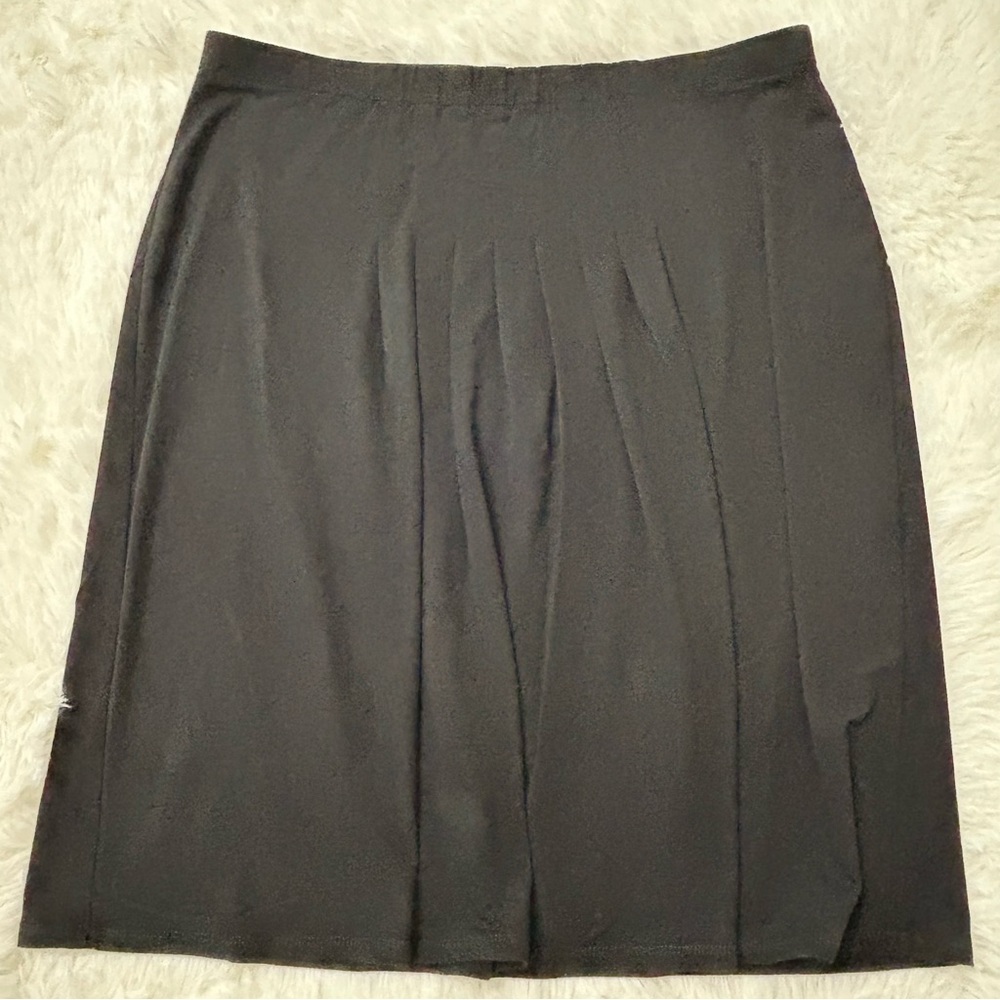 J. Jill Black Pleated Knee-Length A-Line Skirt - Picture 2 of 7